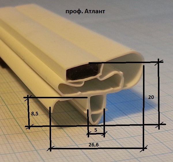 Профиль уплотнителя для холодильника